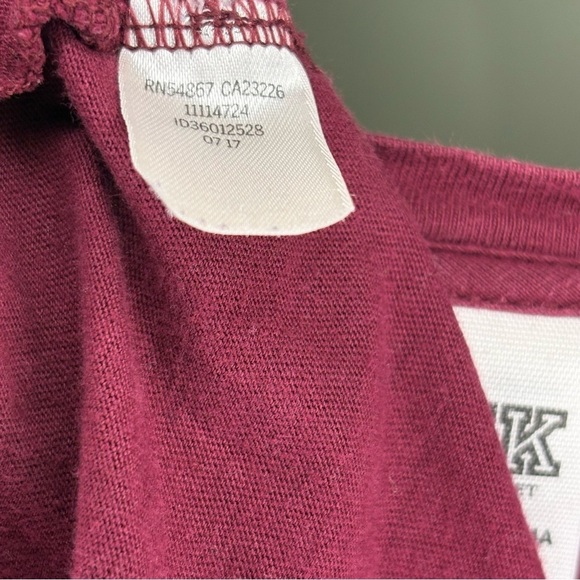 PINK Victoria's Secret Red Long Sleeve Intimates Tee Small - Picture 7 of 7